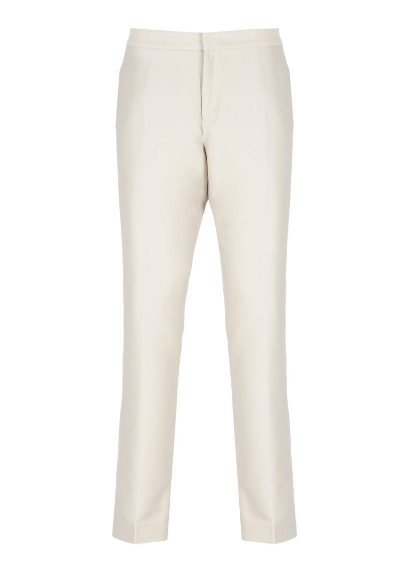 FABIANA FILIPPI Beige Cotton And Silk Tailored Pants In Neutrals Product Image