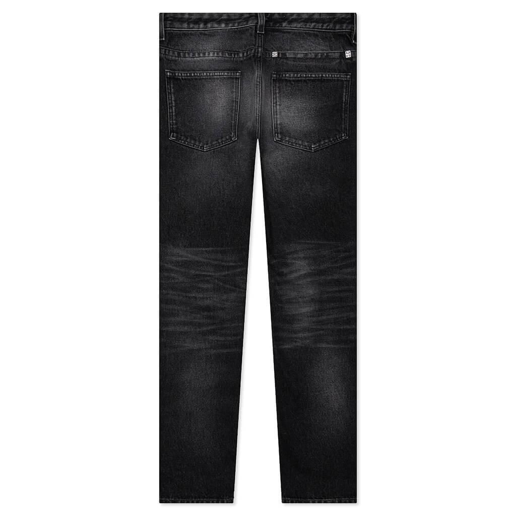 Slim Fit Denim W/ Zips - Black/White Male Product Image
