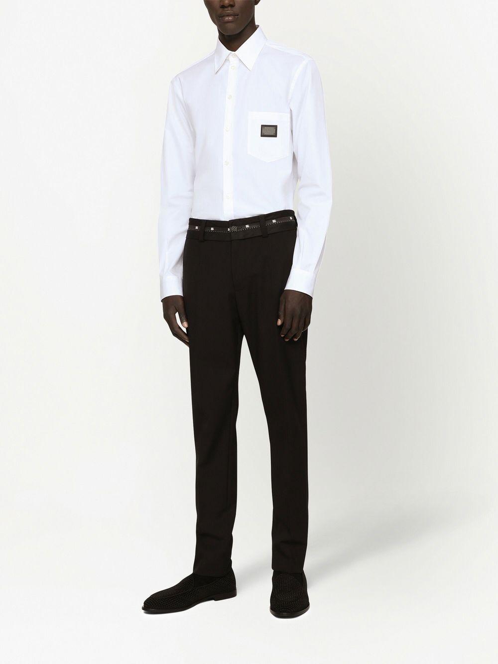 Martini-fit logo-tag cotton shirt Product Image
