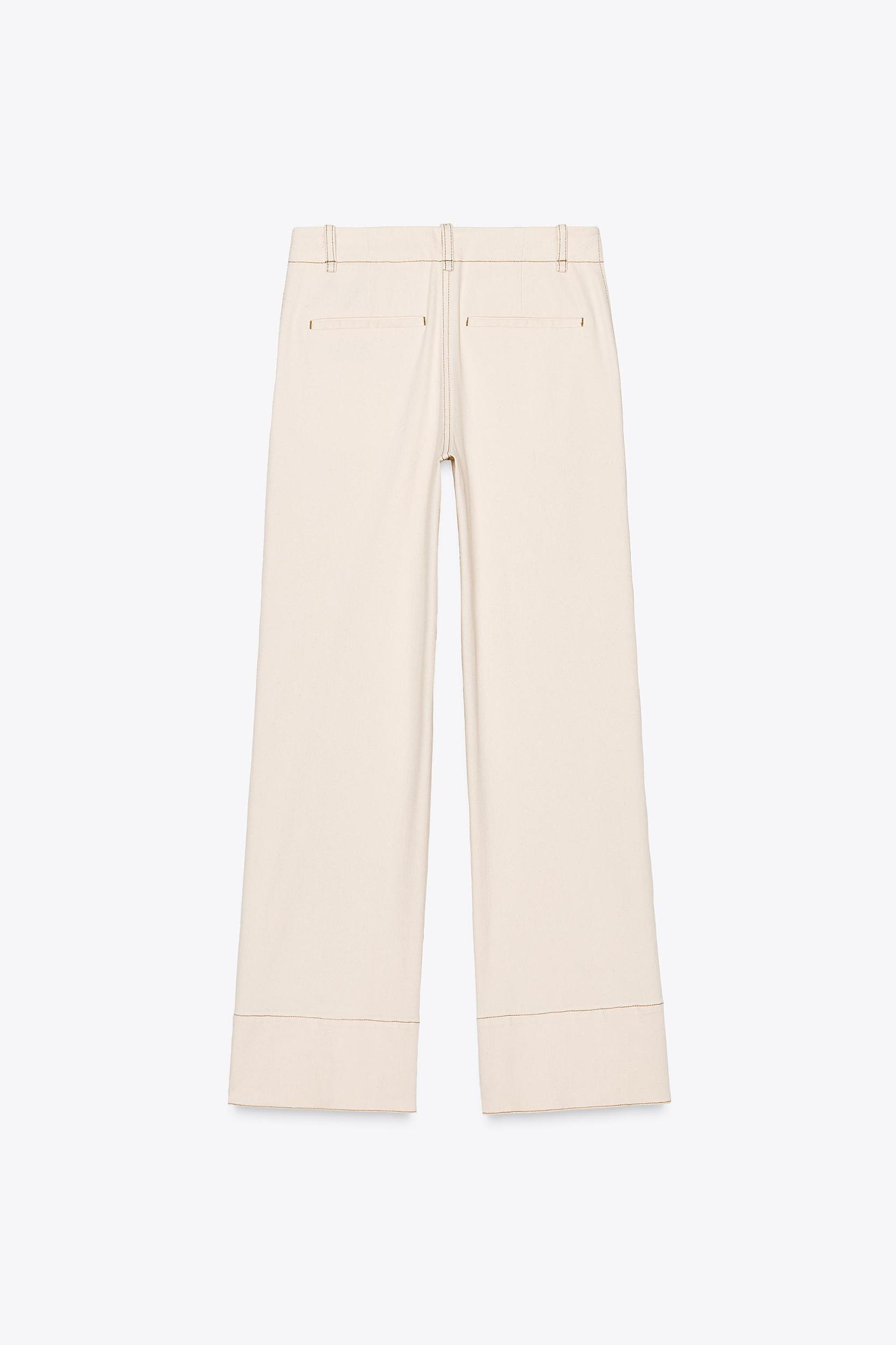 TOPSTITCHED BOOTCUT PANTS Product Image