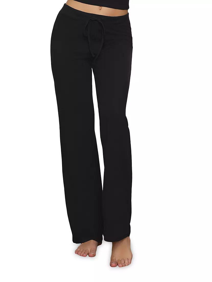 Womens Cotton Jersey Straight-Leg Pants Product Image