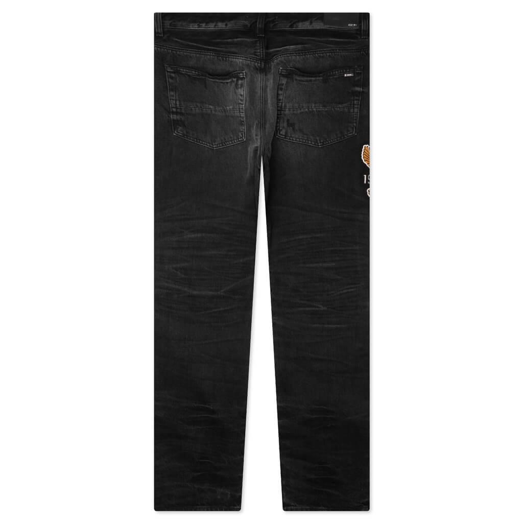Varsity Eagle Logo Straight Jean - Faded Black Male Product Image