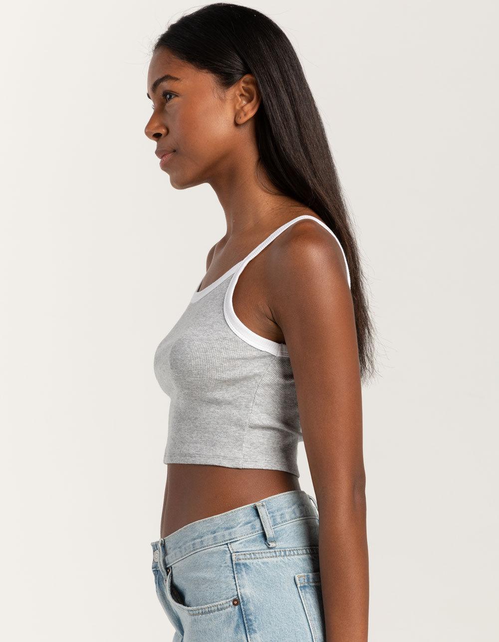TILLYS Womens Ringer Tank Top - GRAY COMBO Product Image