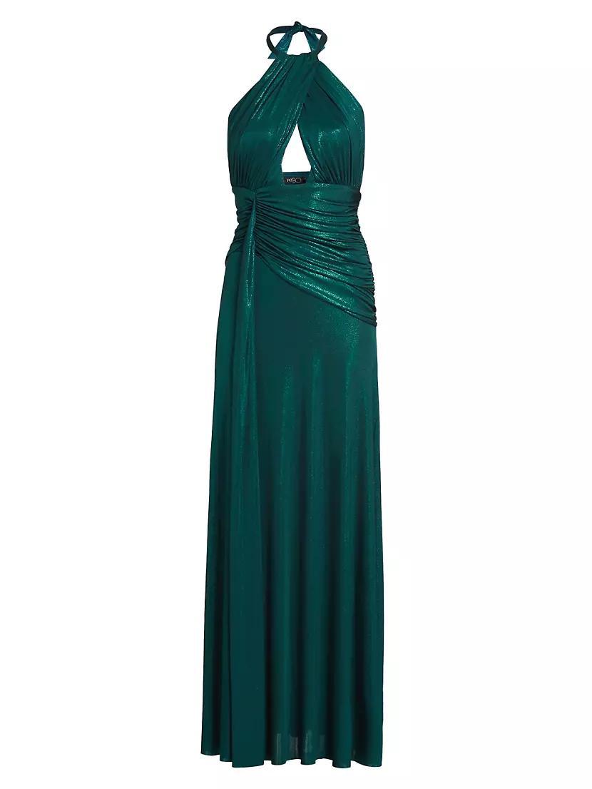 Womens Metallic Jersey Halterneck Gown Product Image