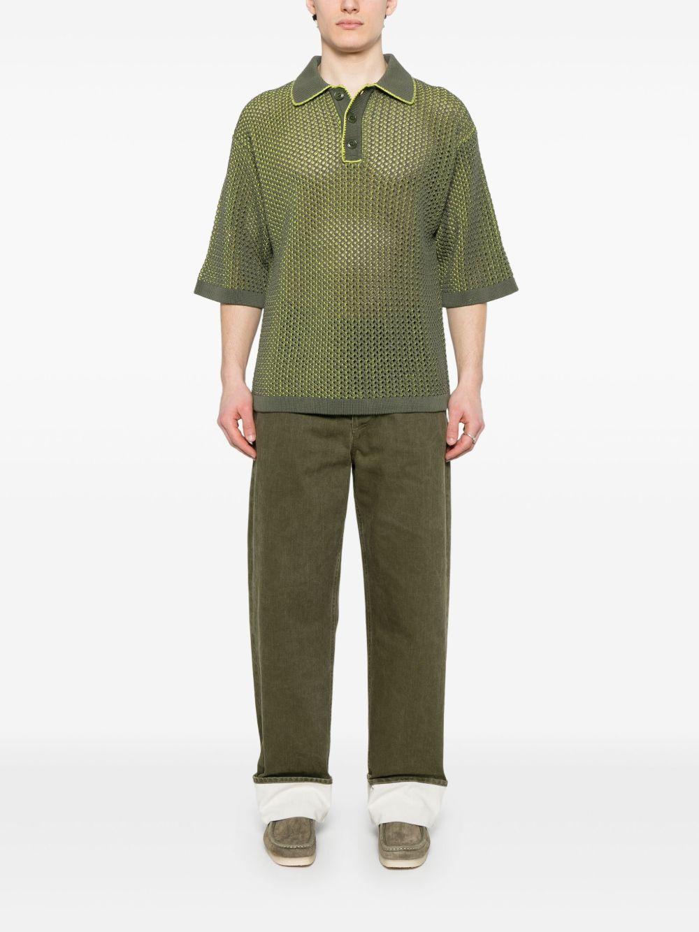 open-knit polo shirt  Product Image