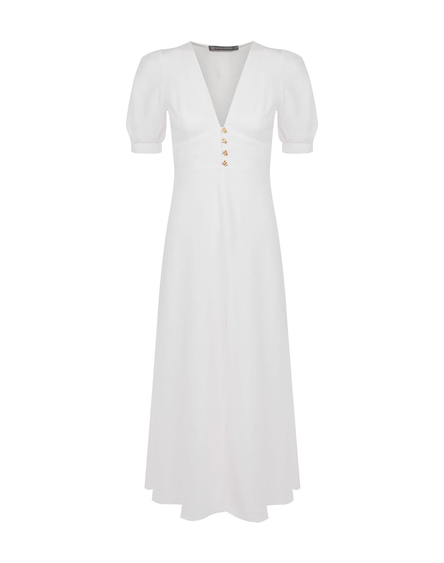 Irida Detail Midi Dress - Off White Product Image