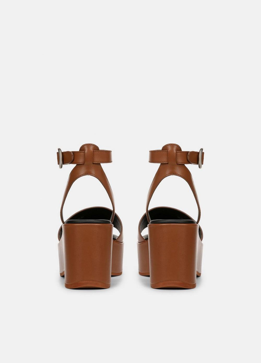 Womens Phillipa Leather Platform Sandal, Sequoia Brown, Size 9 Vince Product Image