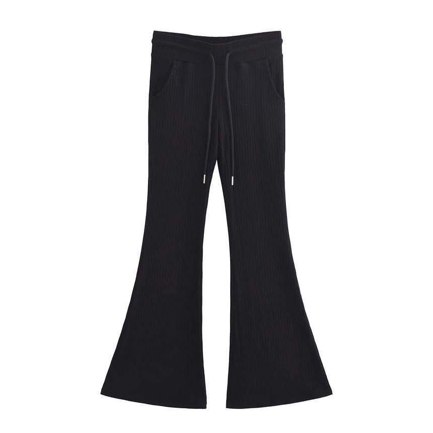 High Rise Plain Flared Pants Product Image
