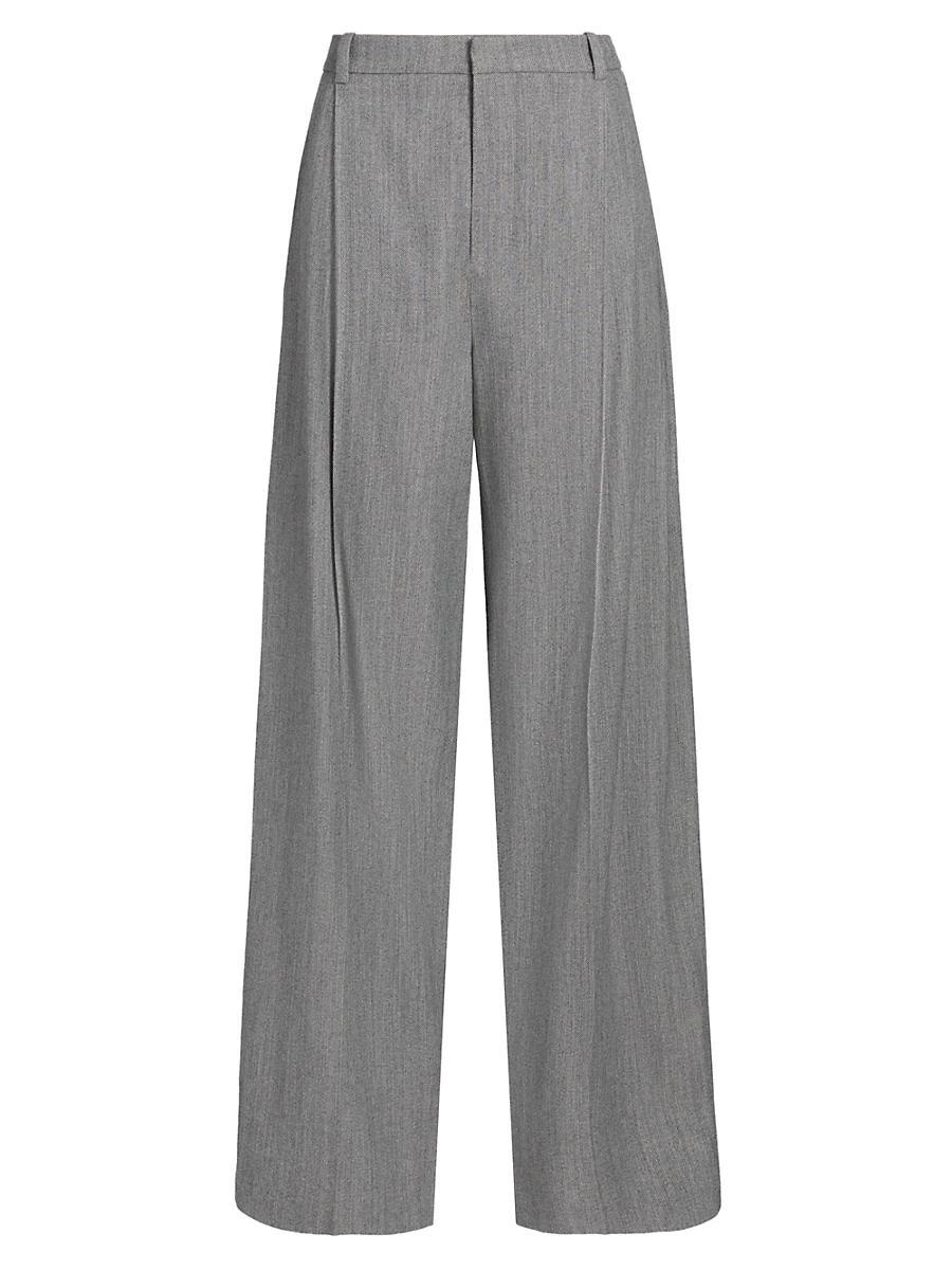 Womens Italian Wool-Blend Twill High-Rise Trouser, Dark Stone Grey, Size 16 Vince Product Image