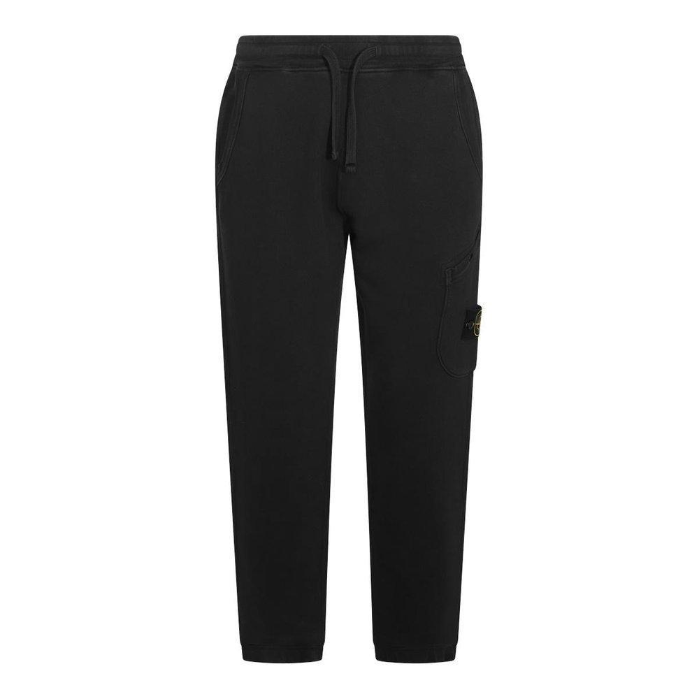 STONE ISLAND Cotton Joggers Featuring Multiple Pockets In Black Product Image