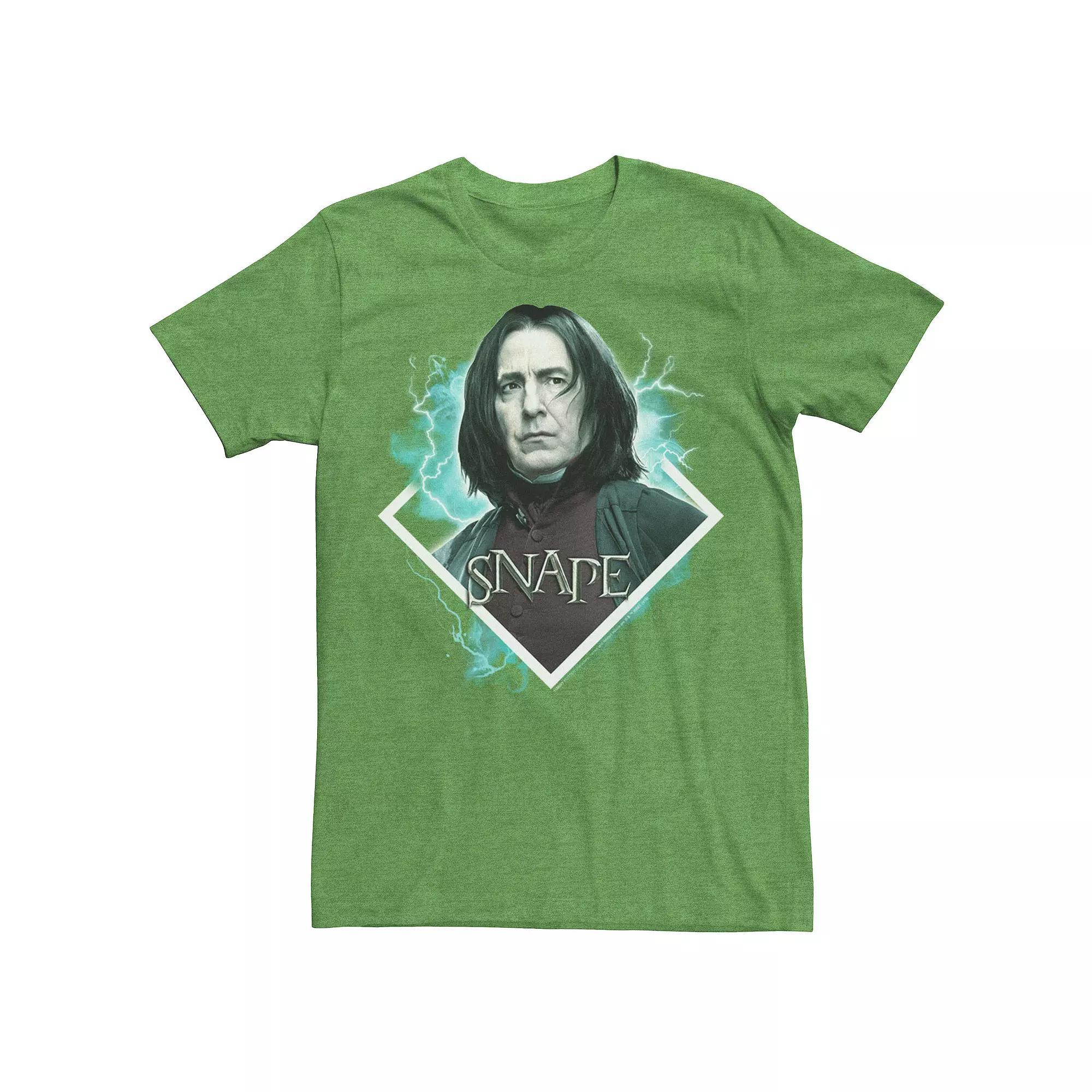 Men's Harry Potter Snape Blue Lightning Character Portrait Graphic Tee, Size: Small, Grey Product Image