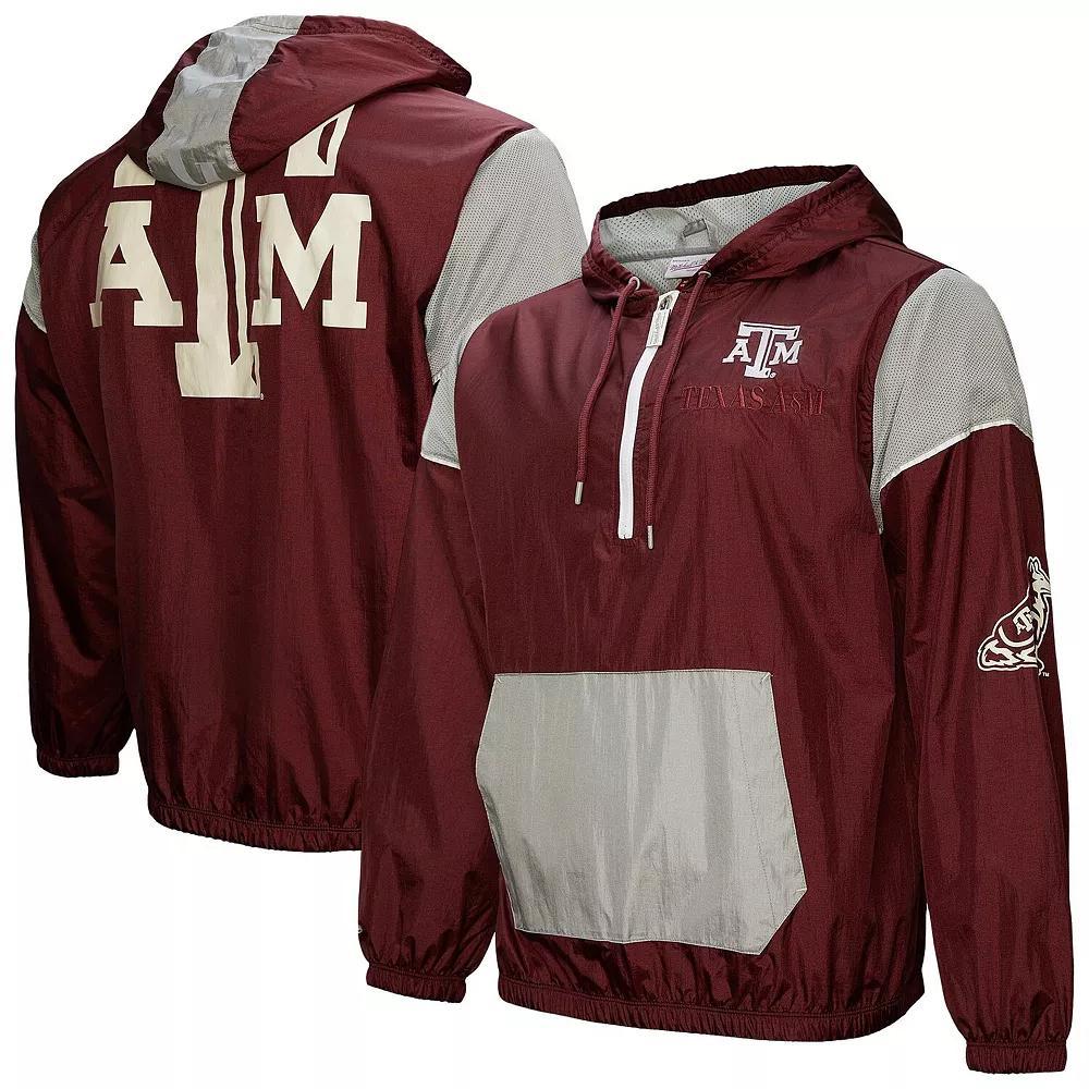 Men's Mitchell & Ness Maroon Texas A&M Aggies Team 3.0 Anorak Half-Zip Hoodie, Size: 2XL, Red Product Image