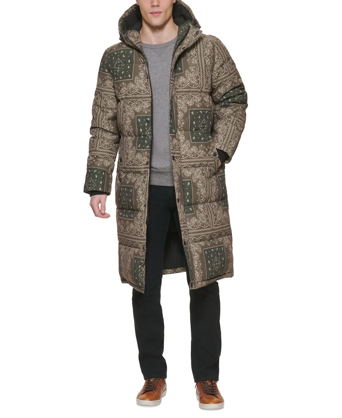 Men's Levi's® Oversized Long Quilted Parka Jacket, Size: Small, Red Bandana Print Product Image