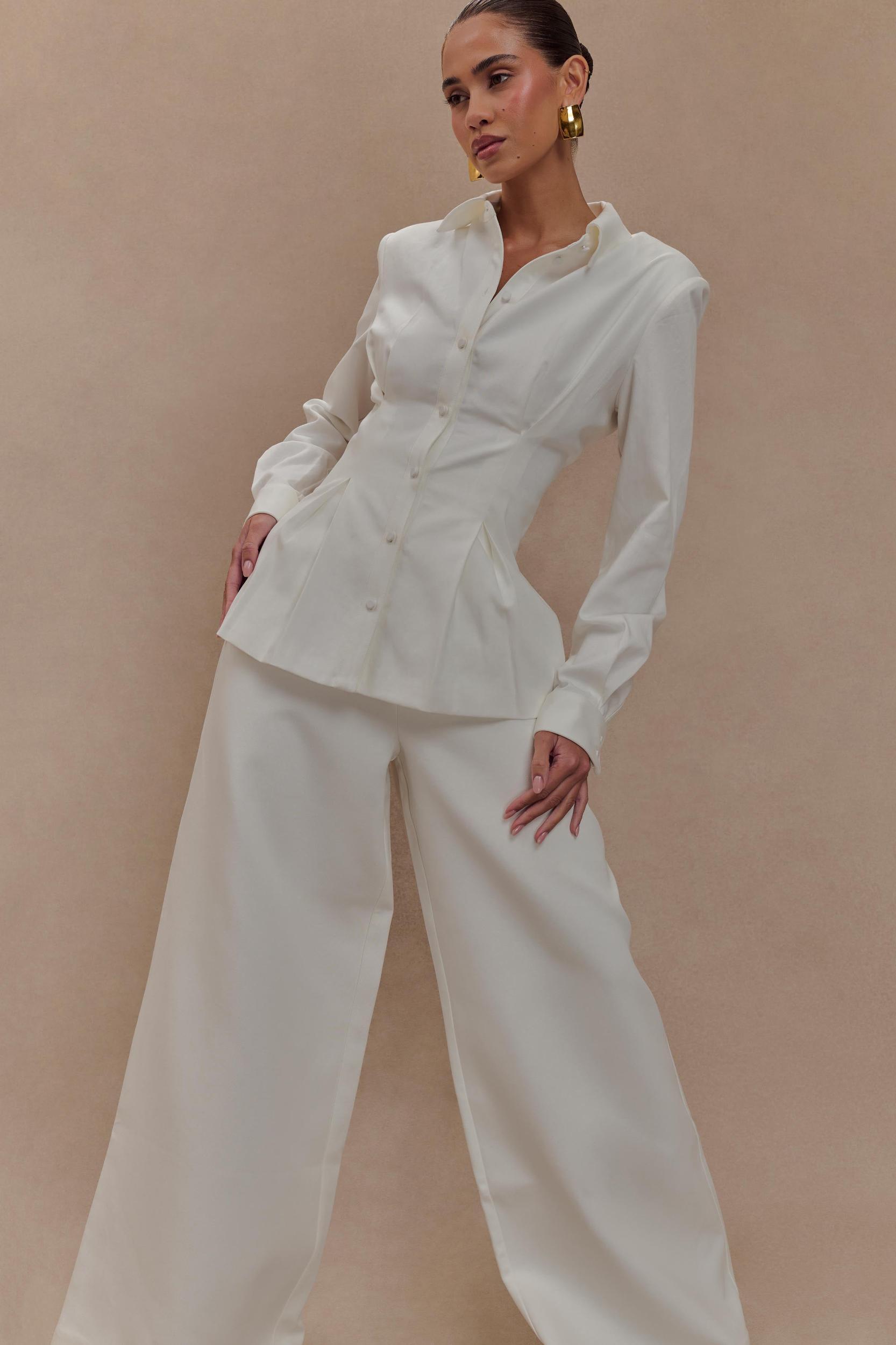 Silas High Waist Pants - White Product Image