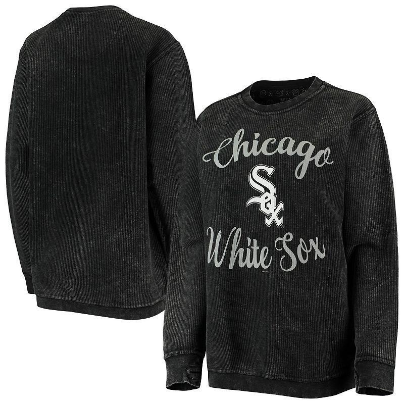 Women's G-III 4Her by Carl Banks Black Chicago White Sox Script Comfy Cord Pullover Sweatshirt, Size: Large Product Image