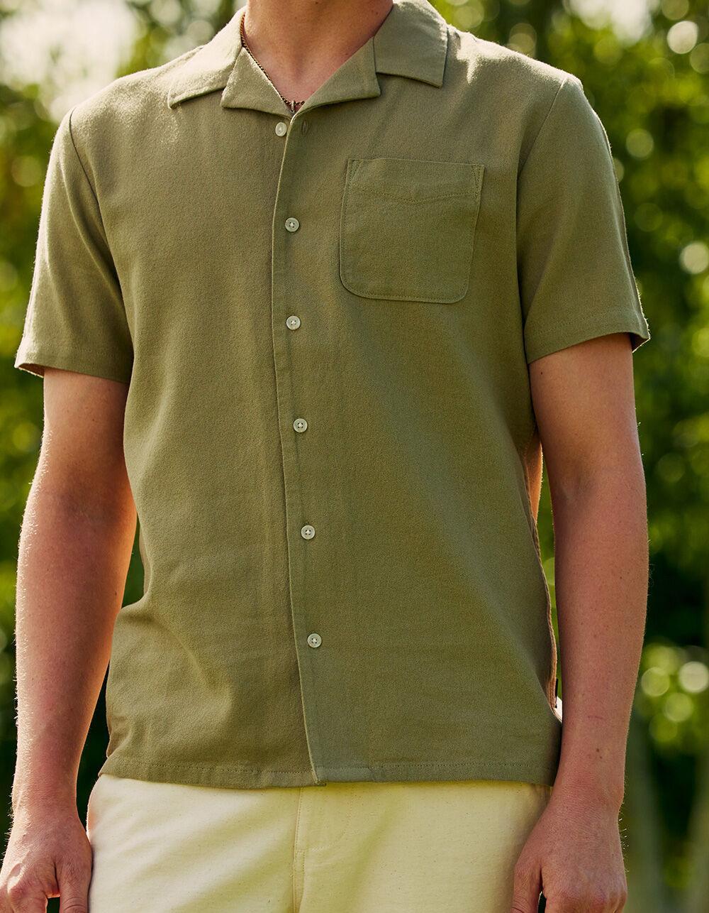 VOLCOM Stone Zone Mens Button Up Shirt - GREEN Product Image
