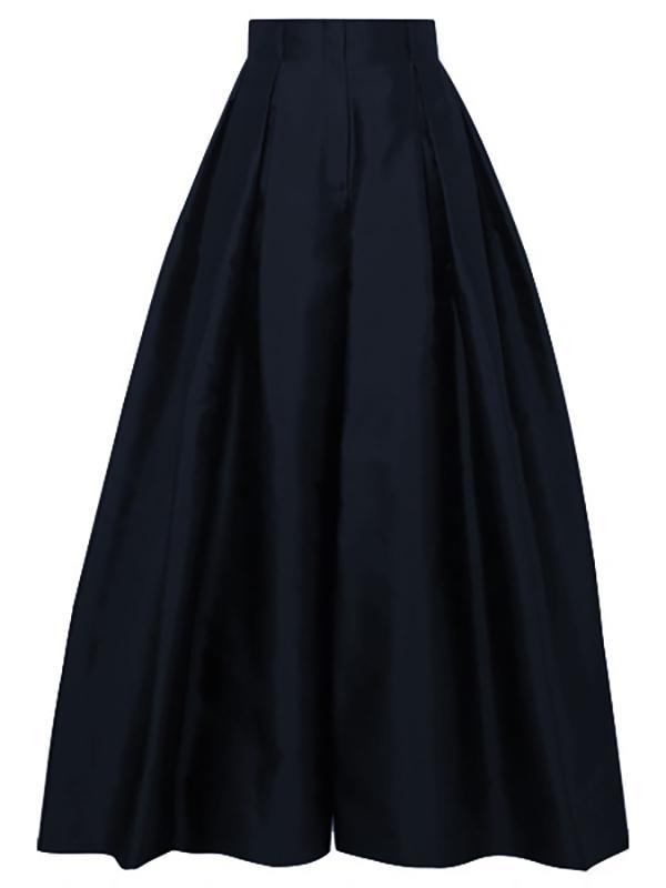 Stylish Loose High Waisted Solid Color Wide Leg Pants Product Image