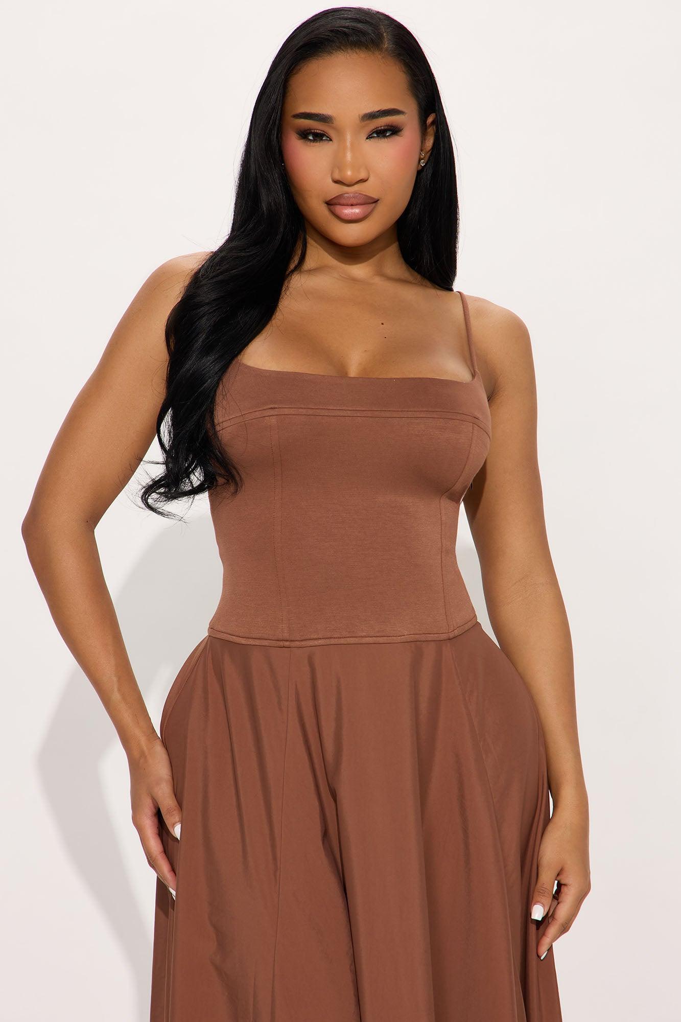 Melinda A Line Maxi Dress - Chocolate Product Image