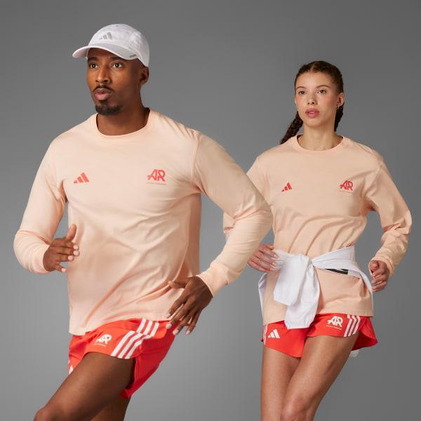 adidas Runners Long Sleeve Tee (Gender Neutral) Powder Coral 2XL Unisex Product Image
