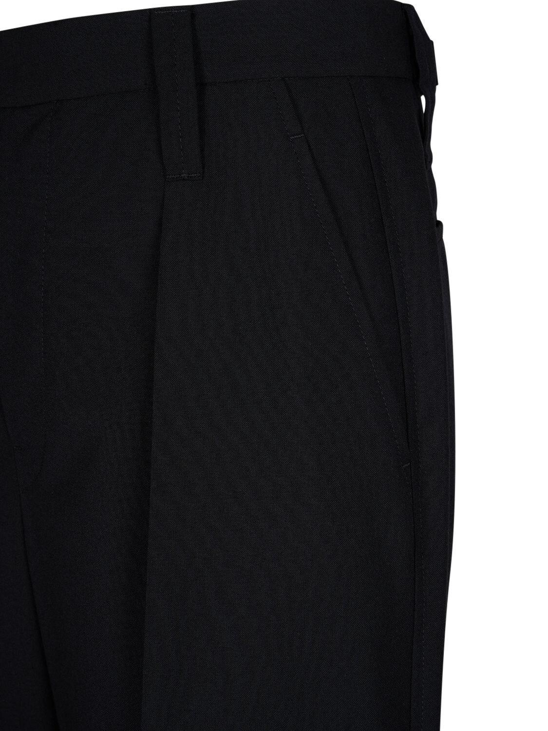 LEMAIRE One Pleat Cotton Pants In Navy Product Image