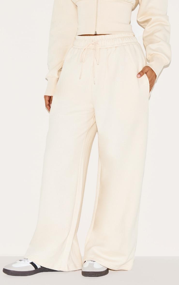 Petite Cream Drawstring Wide Leg Sweatpants Product Image