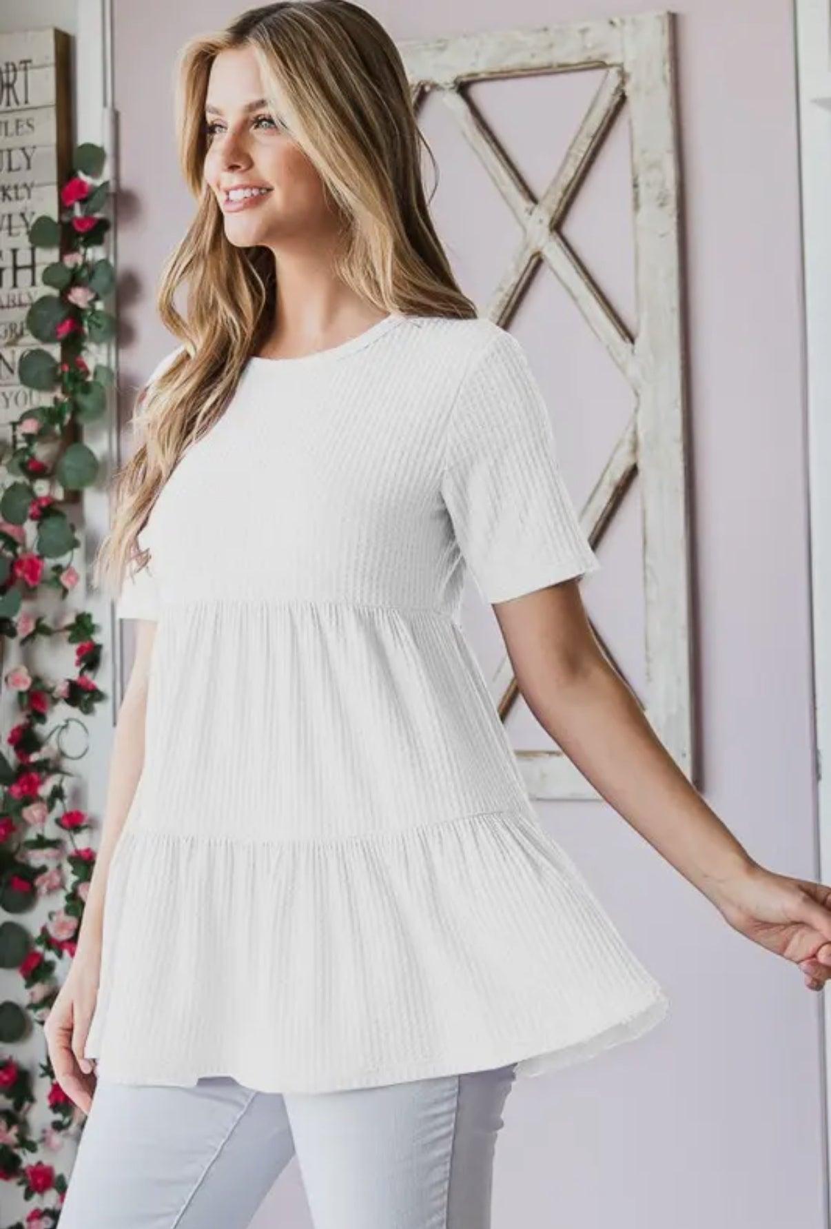 Waffle Babydoll Top- Lilac Product Image