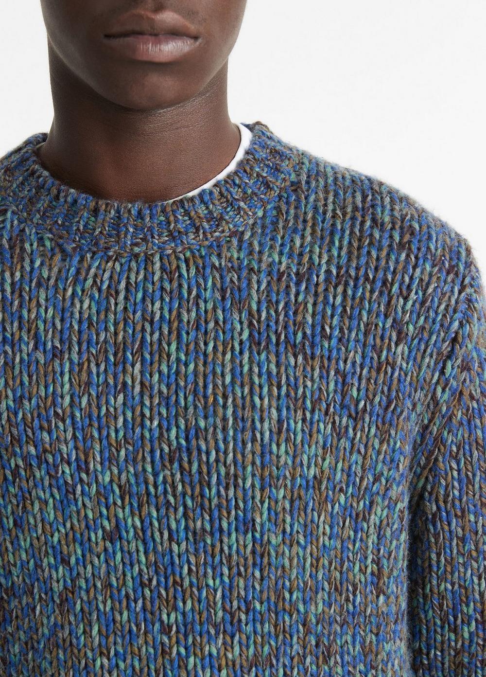 Mens Homespun Marled Crew Neck Sweater, Medium Heather Grey Combo, Size XL Vince Product Image