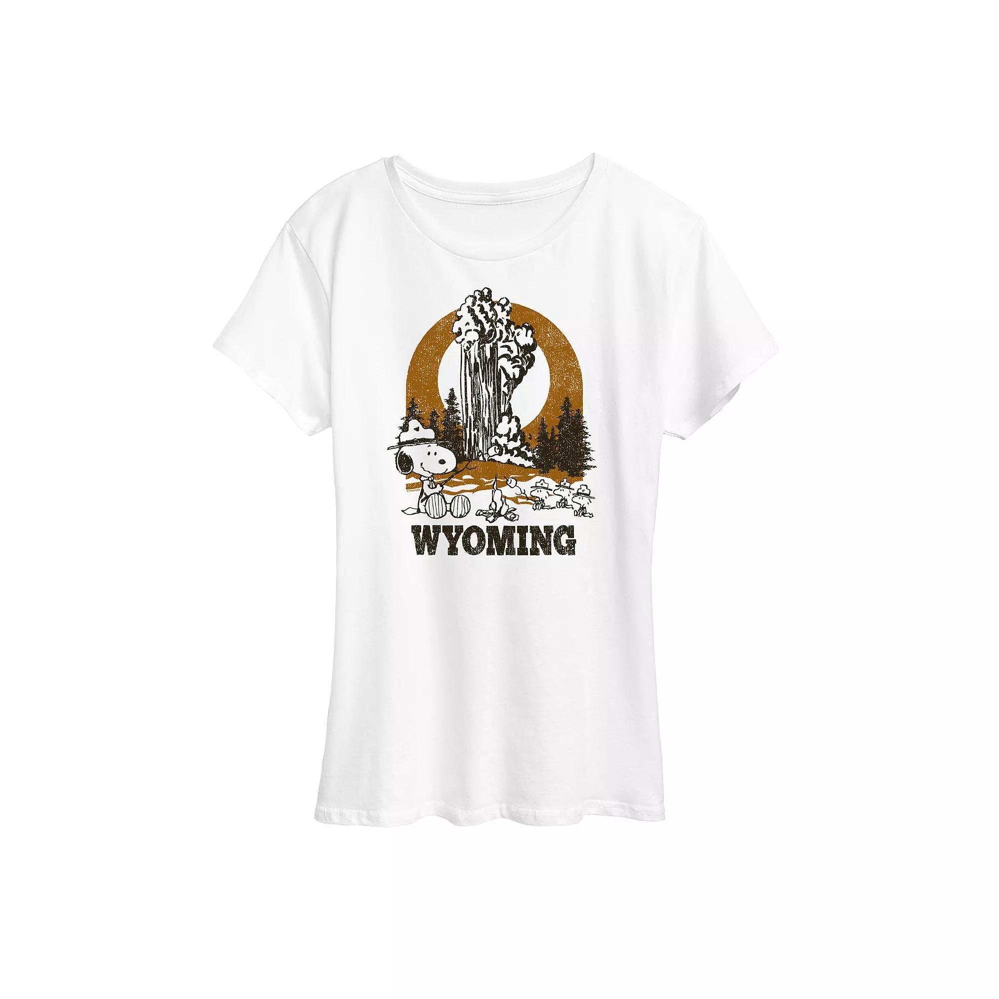 Womens Peanuts Snoopy & Woodstock Wyoming Graphic Tee Product Image