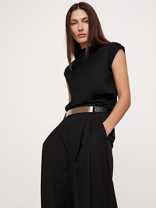 Silky Cotton Mock-Neck Top Product Image
