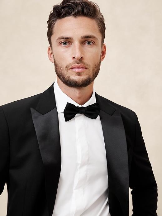 Tailored-Fit Luxe Tuxedo Suit Jacket Product Image
