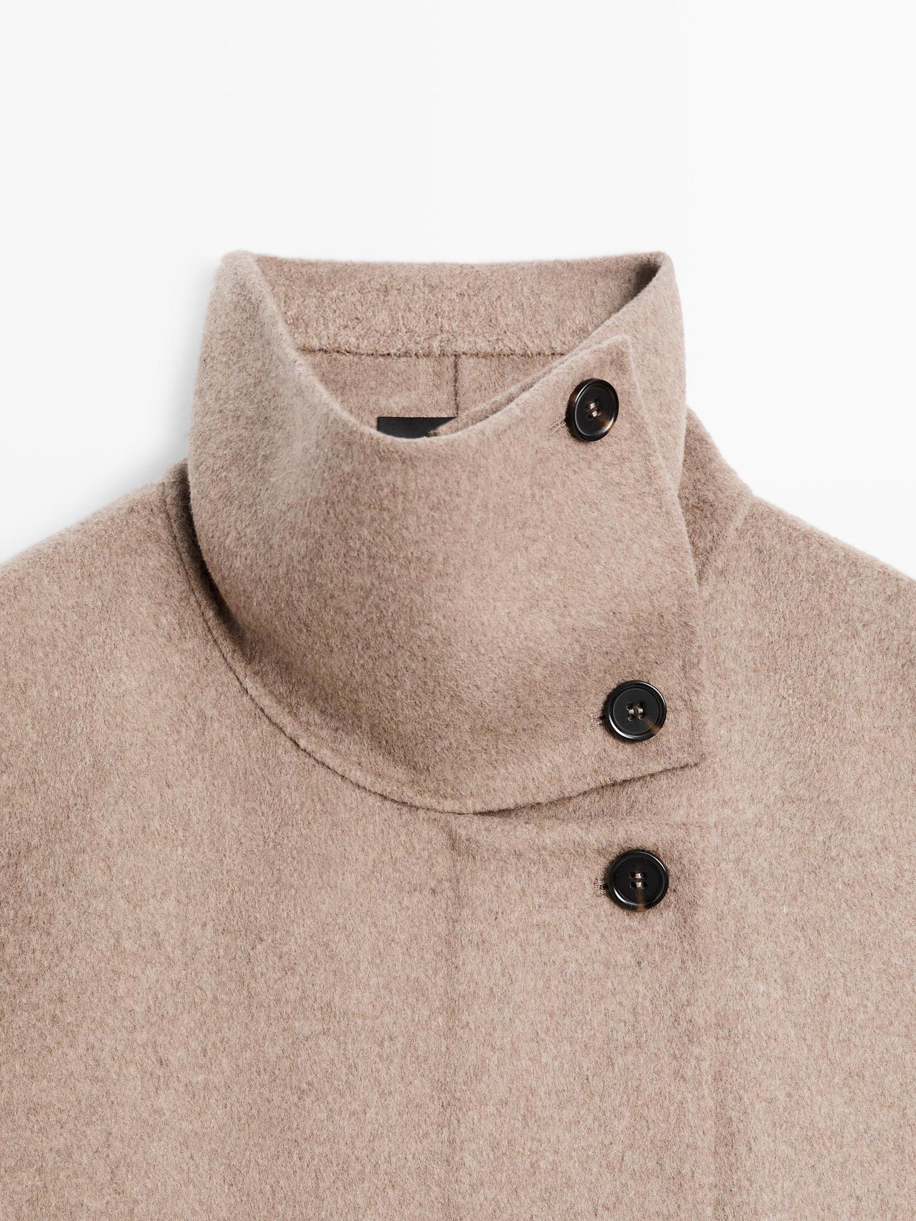 Wool blend high neck coat Product Image