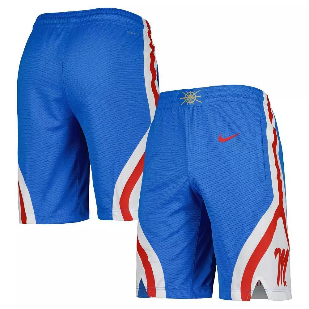 Men's Nike Powder Blue Ole Miss Rebels Replica Performance Basketball Shorts, Size: Medium, Light Product Image