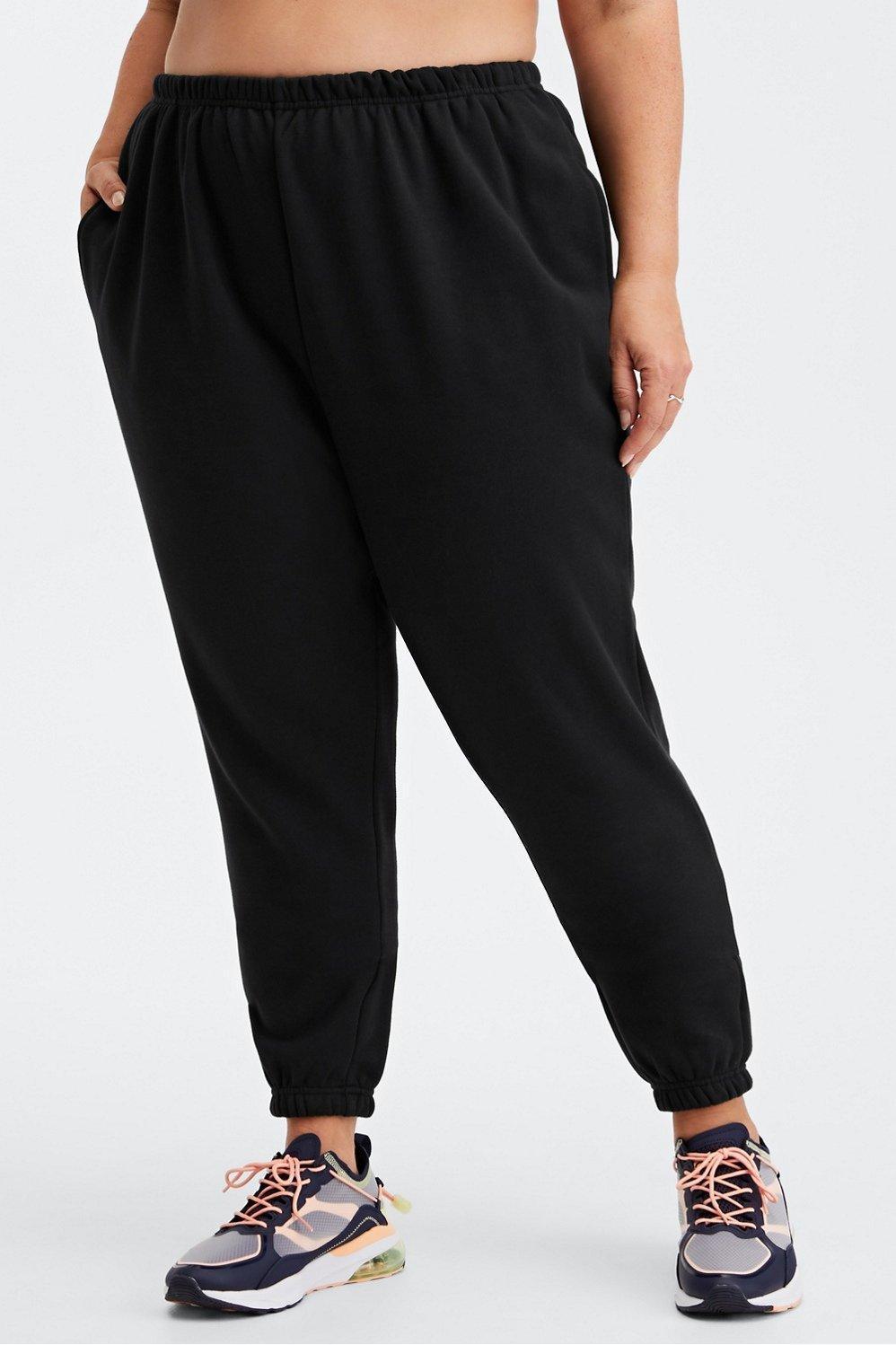 Fabletics Go-To High-Waisted Slim Sweatpant Womens black Size XXS Product Image