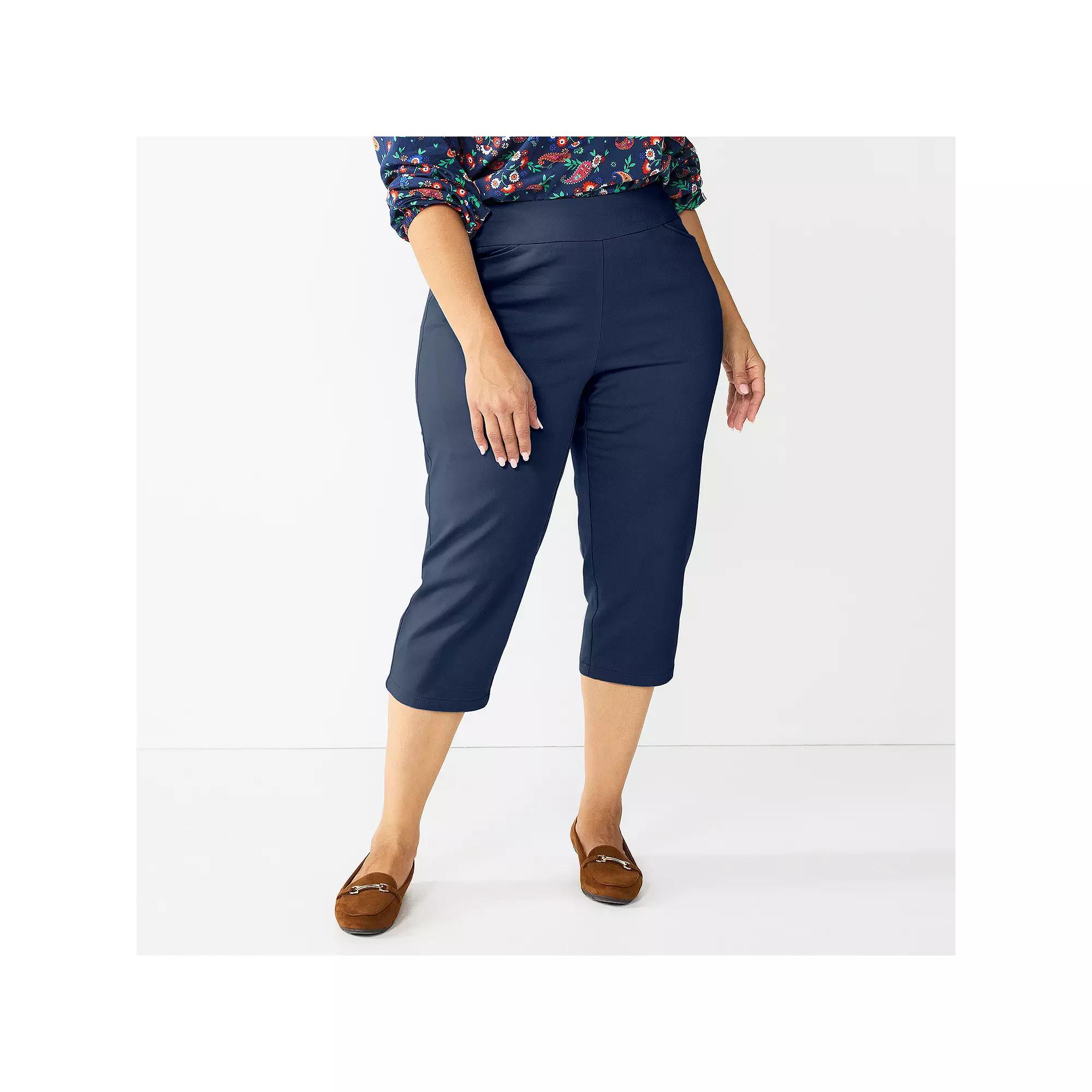 Plus Size Croft & Barrow® Effortless Stretch Capri Pants, Women's, Size: 16 W, Blue Product Image
