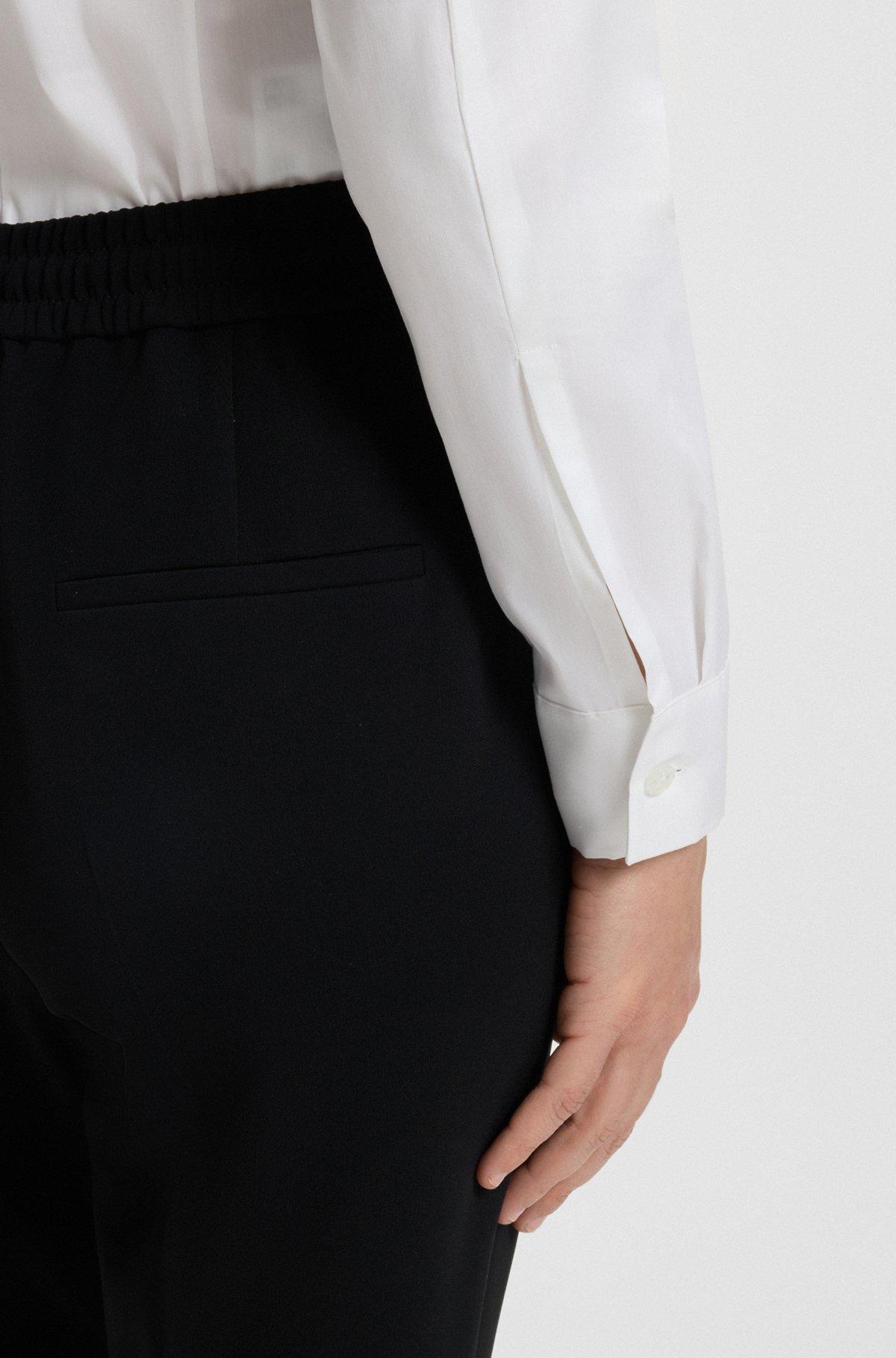 BOSS - Slim-fit blouse in a stretch cotton - White Product Image