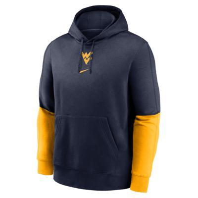 Mens Nike /Gold West Virginia Mountaineers 2024 Sideline Club Pullover Hoodie Blue Product Image