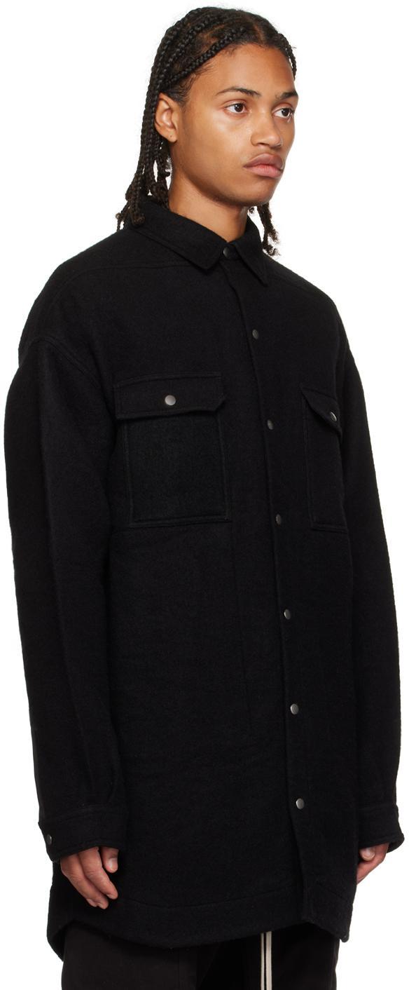 RICK OWENS Oversized Cotton Shirt Jacket In Black Product Image