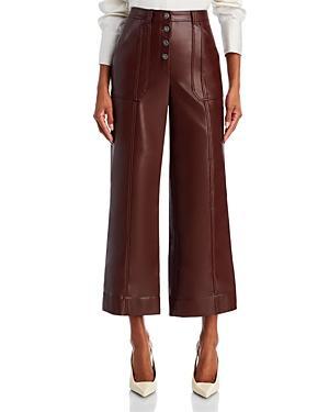 Benji Cropped Wide-Leg Faux-Leather Pants Product Image