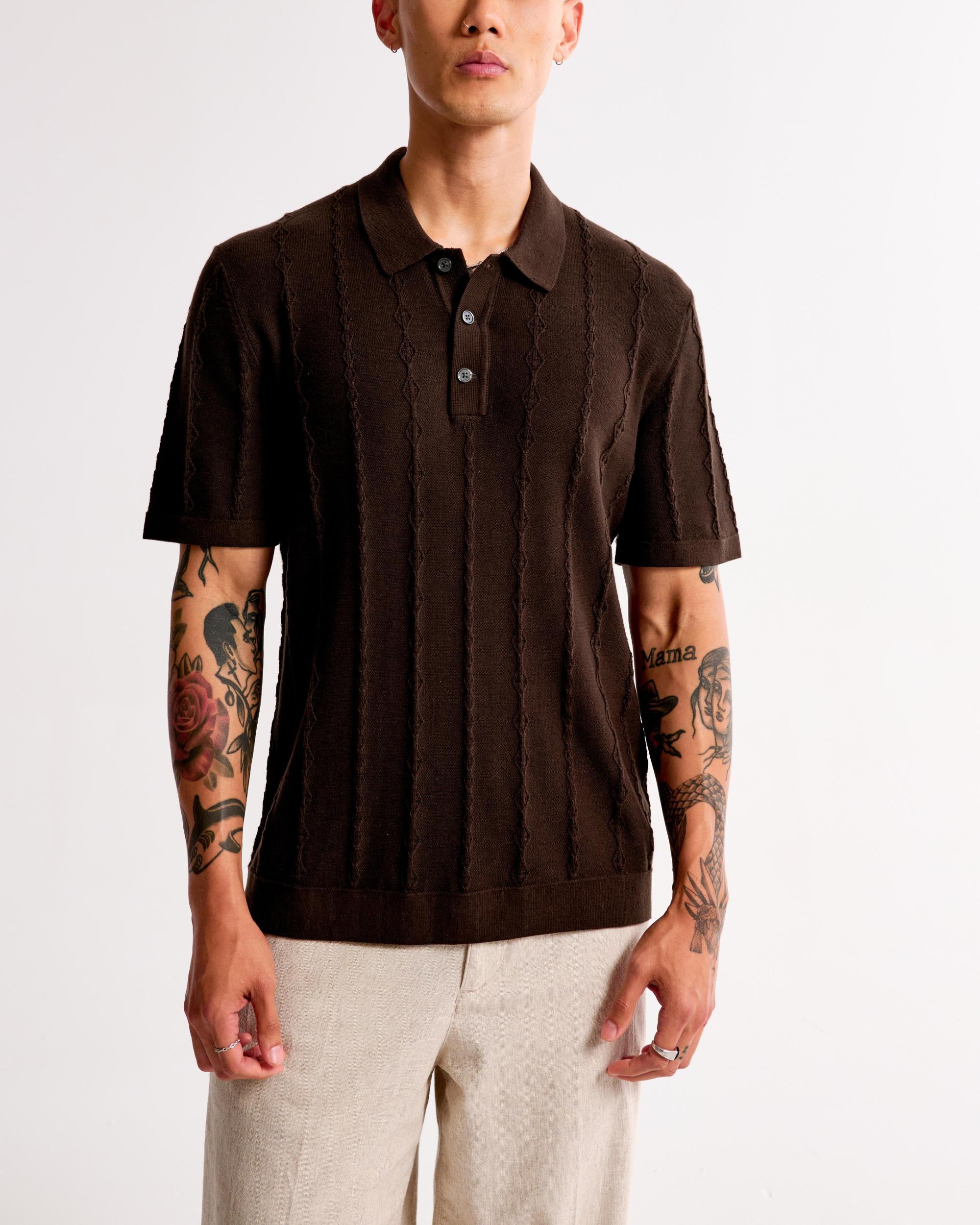Pima Cotton Stitch 3-Button Sweater Polo Product Image