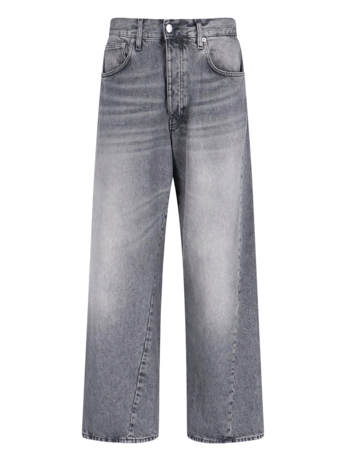 SUNFLOWER Logo Patch Straight Leg Jeans In Black Product Image