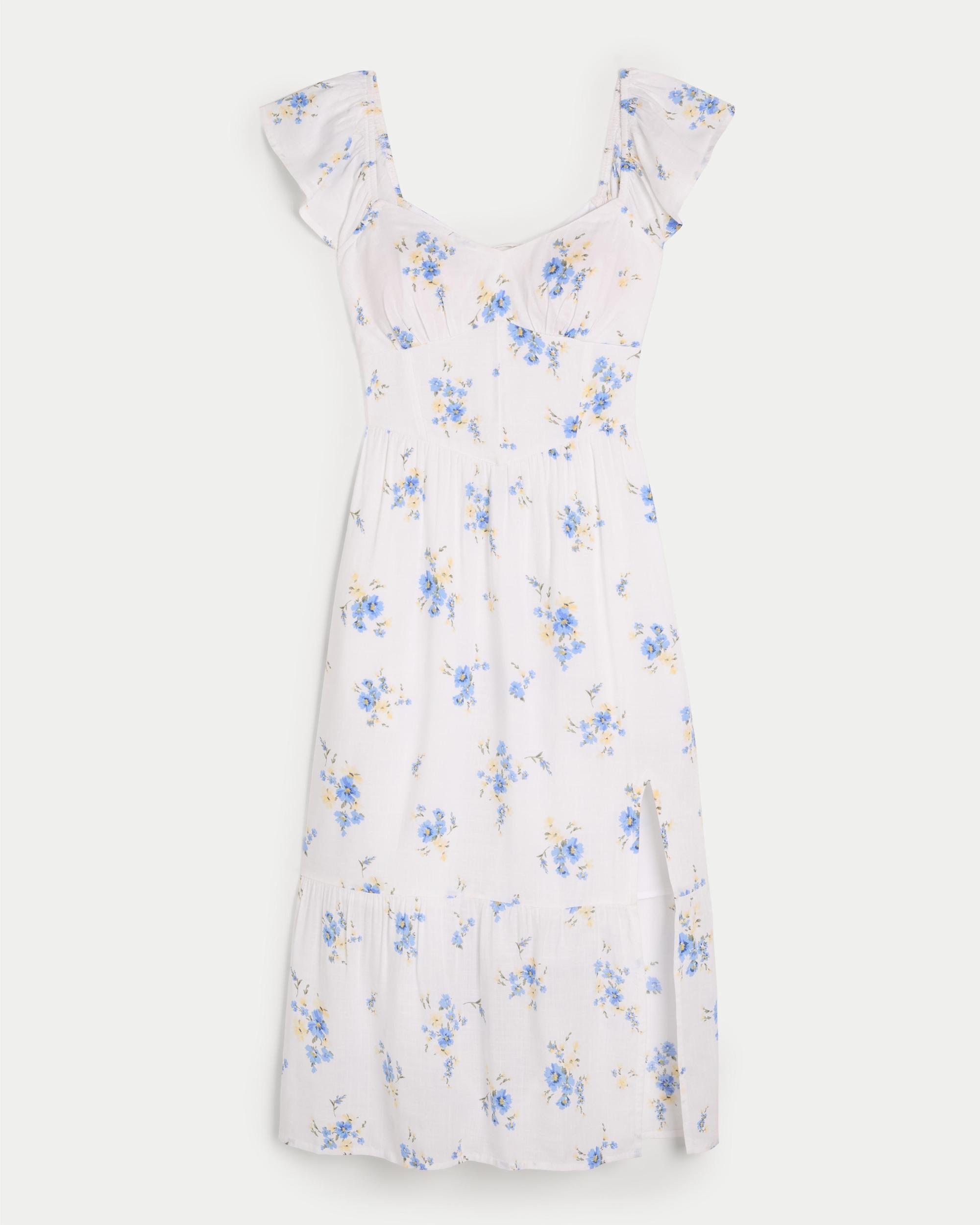 Lace-Up Back Midi Dress Product Image