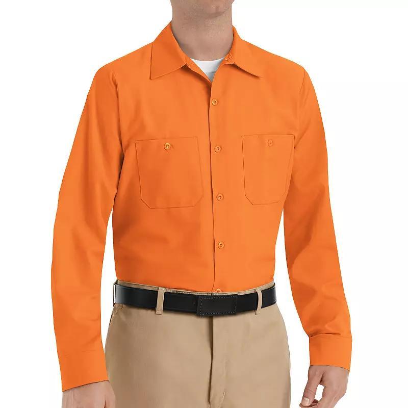 Men's Red Kap Classic-Fit Industrial Long Sleeve Button-Down Work Shirt, Size: Large, Green Blue Product Image