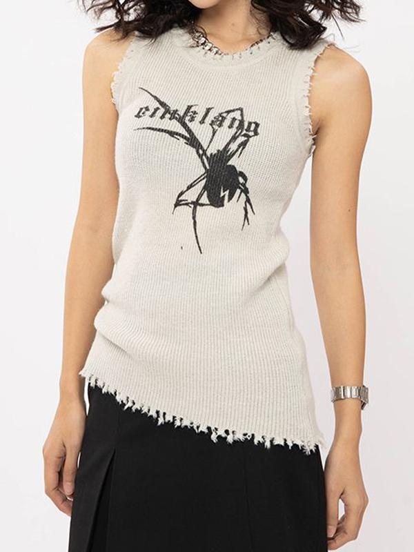 Spider Jacquard Raw Trim Tank Top Product Image