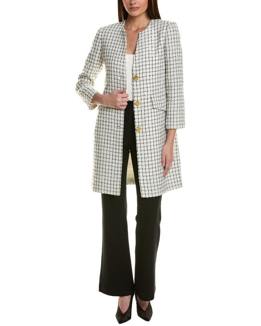 ST JOHN St. John Plaid Jacket In White Product Image