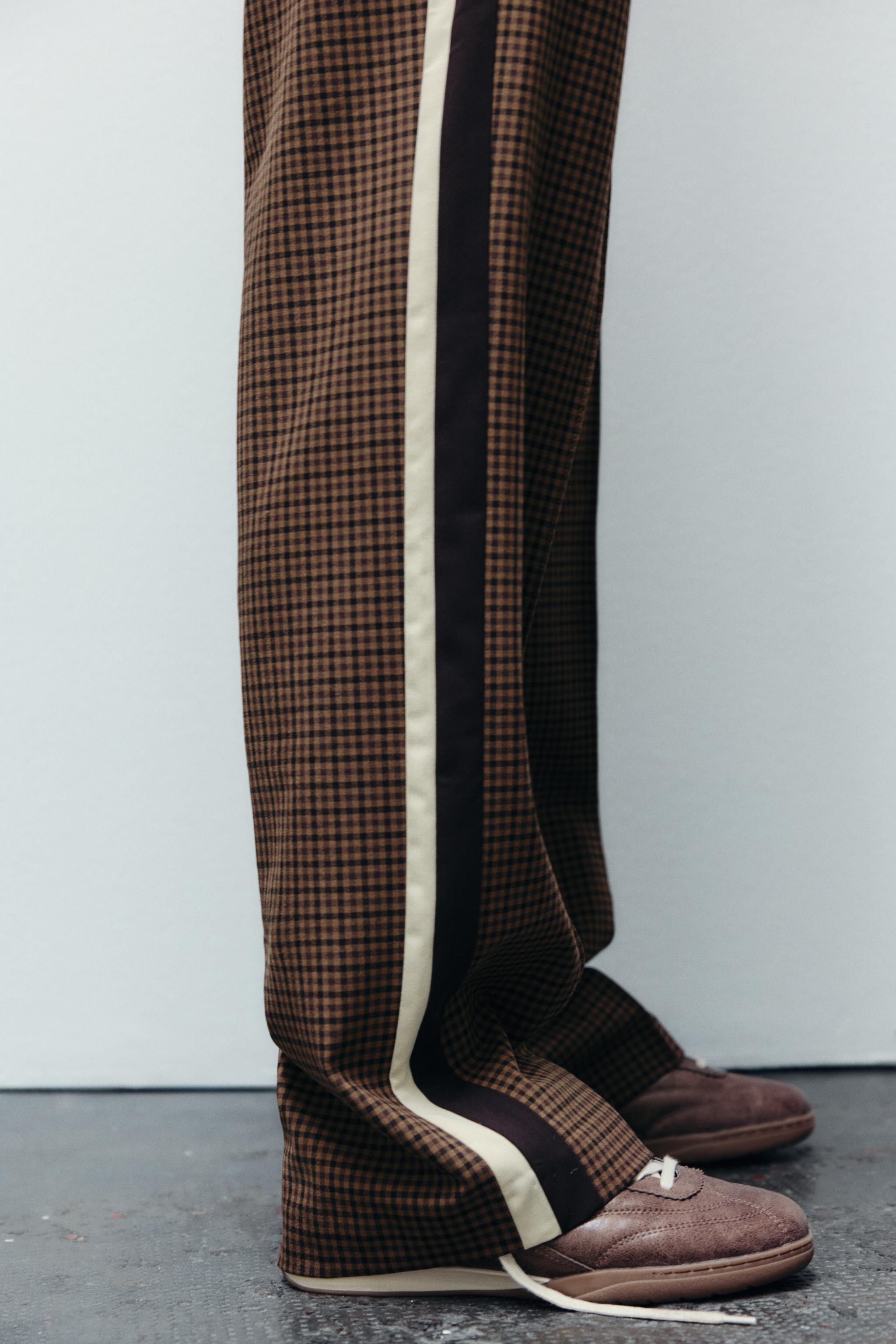 PLAID PANTS WITH SIDE STRIPE Product Image