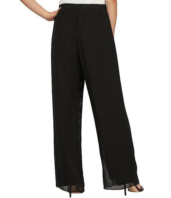Alex Evenings Petite Size Silky Chiffon Pants Product Image