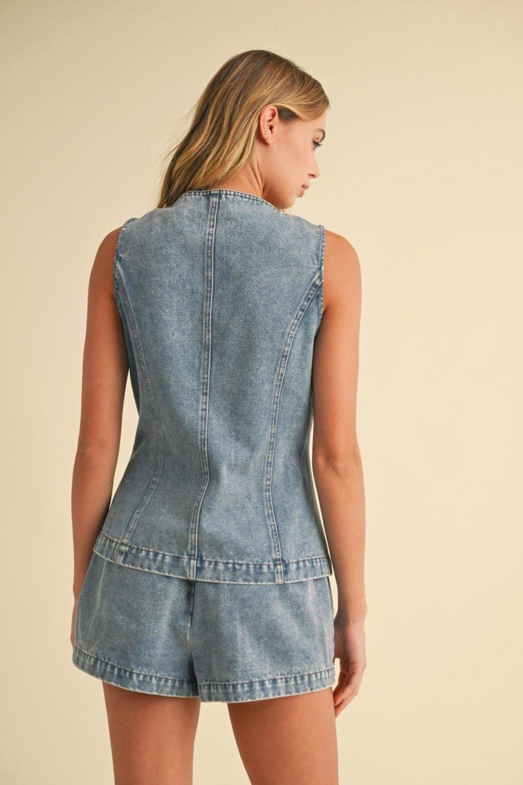 Denim Shorts Set Product Image