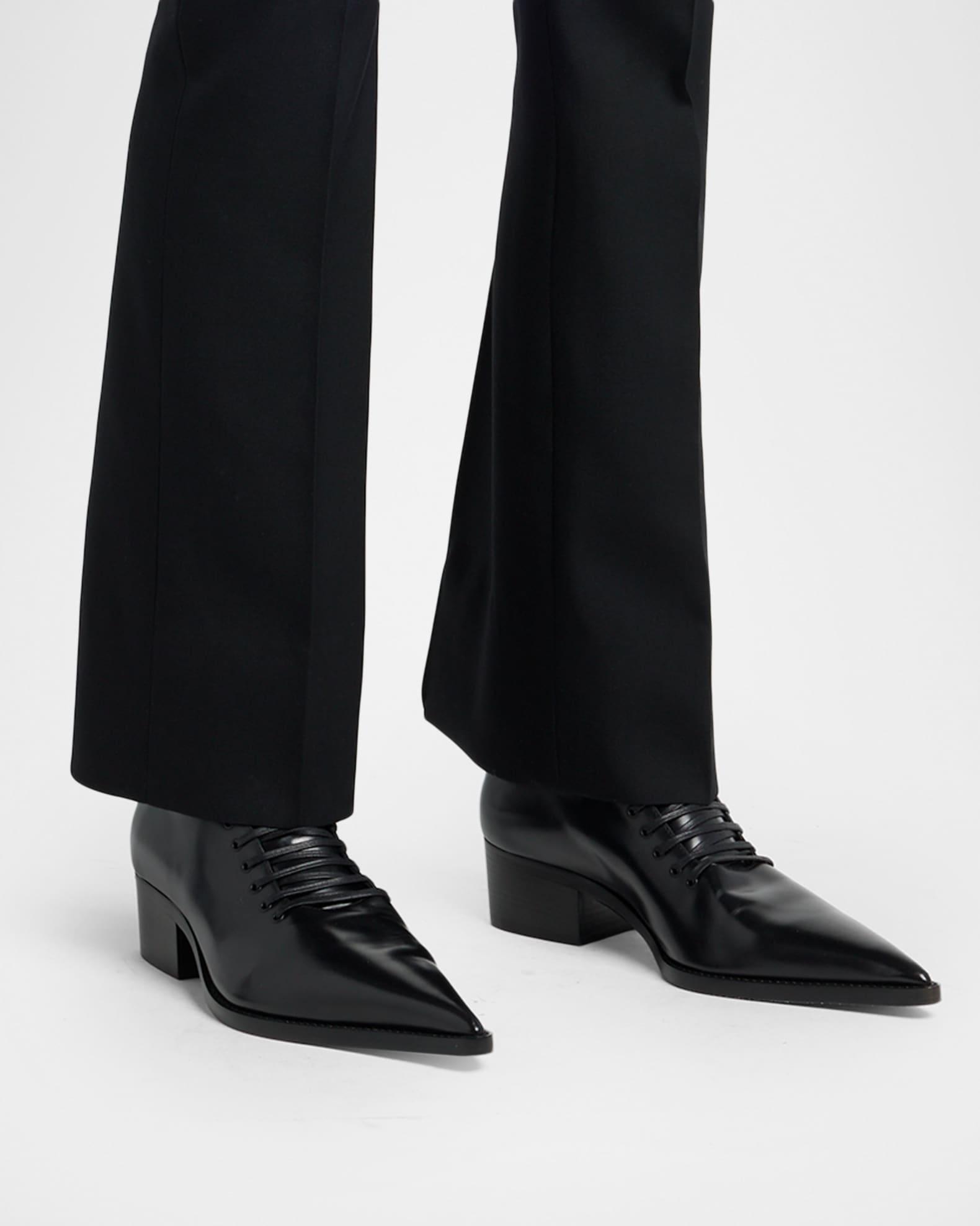 Men's Leather Pointed-Toe Derby Shoes Product Image