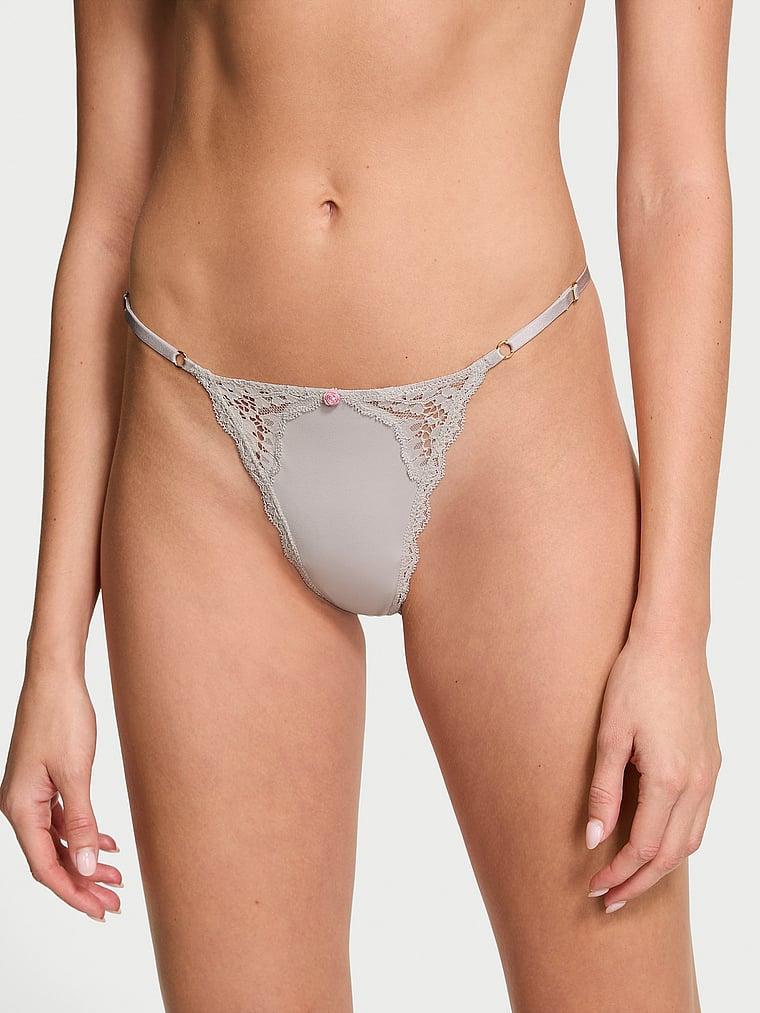 Lace-Trim Adjustable V-String Panty Product Image
