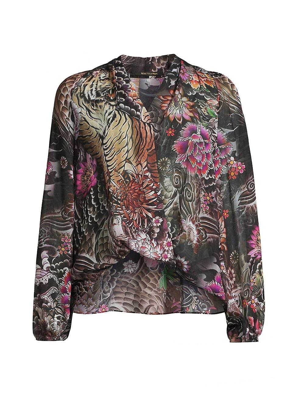 Robin Floral-Print Blouson-Sleeve Blouse Product Image